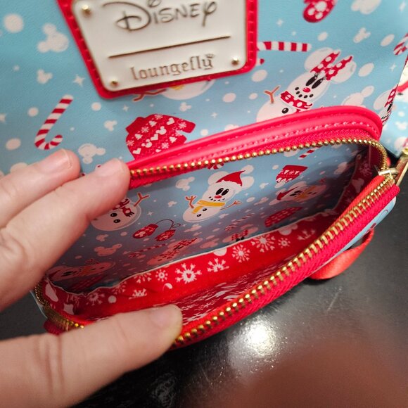 Disney Loungefly Snowman Mickey and Minnie backpack with ears main image 8